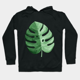 Green monstera palm leaf Hoodie